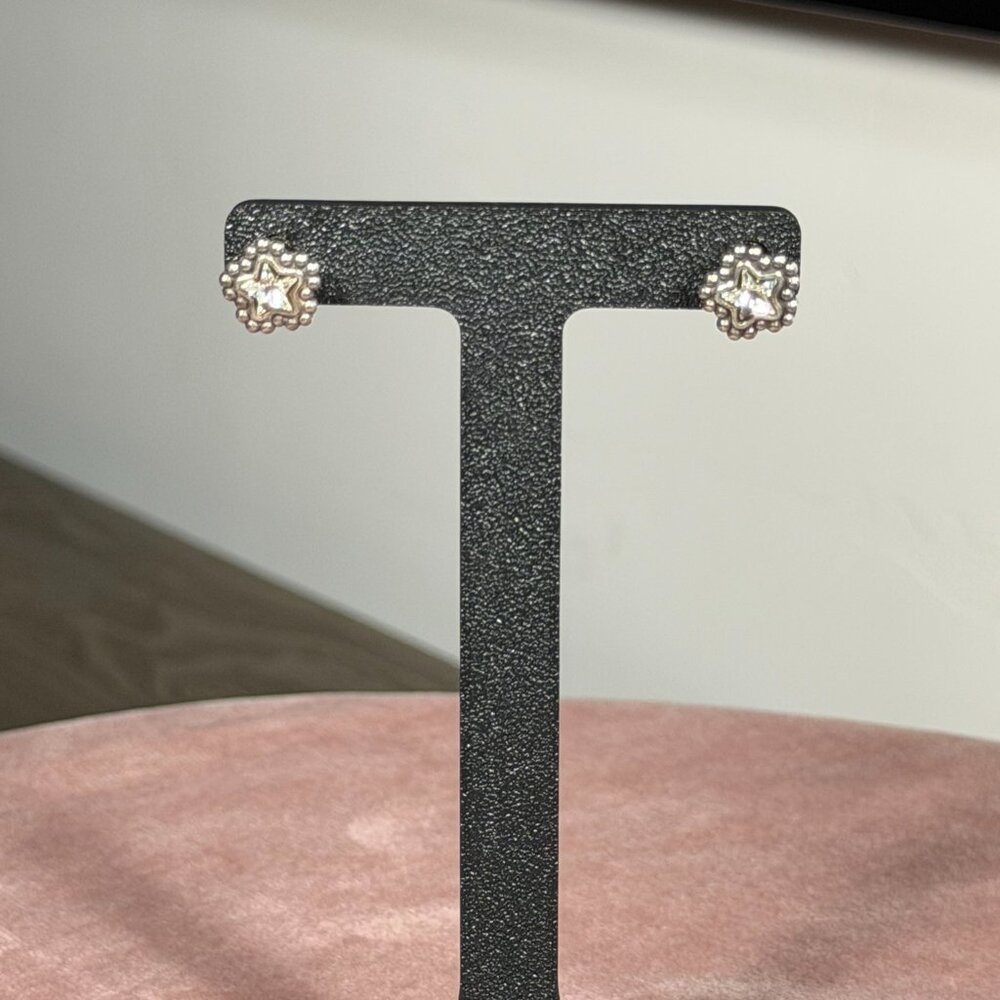 Brighton Star Crystal Stud Earrings — Silver Sparkle Celestial Charm - Picture 5 of 7